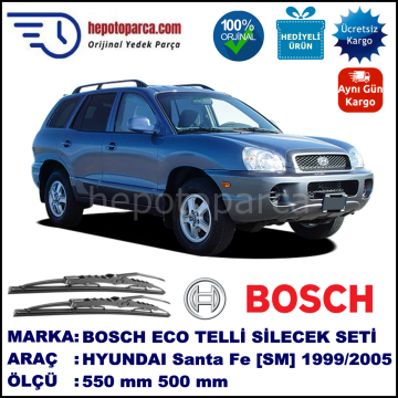 HYUNDAI Santa Fe [SM] 09.99-12.05 550 / 500 mm. BOSCH ECO Telli Silecek 2'li Takım