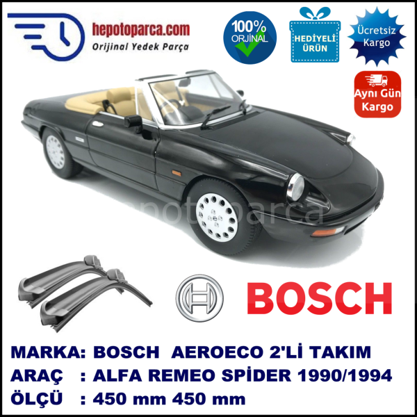 ALFA ROMEO Spider [115] 01.1990-12.1994, 450 / 450 mm. BOSCH AEROECO Aparatlı Muz Silecek