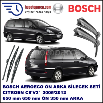 CITROEN C8 [V3] 08,2005-,,, Bosch Aeroeco Ön ve Arka Silecek Takımı