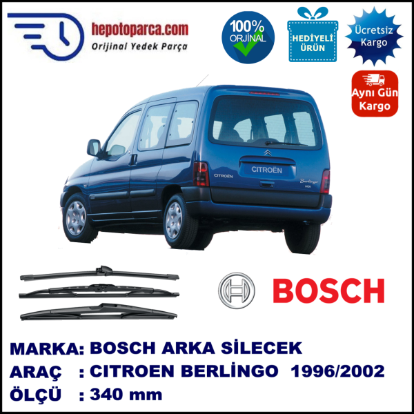 CITROEN Berlingo [M49] 340 mm 07.1996-11.2002 BOSCH Arka Silecek