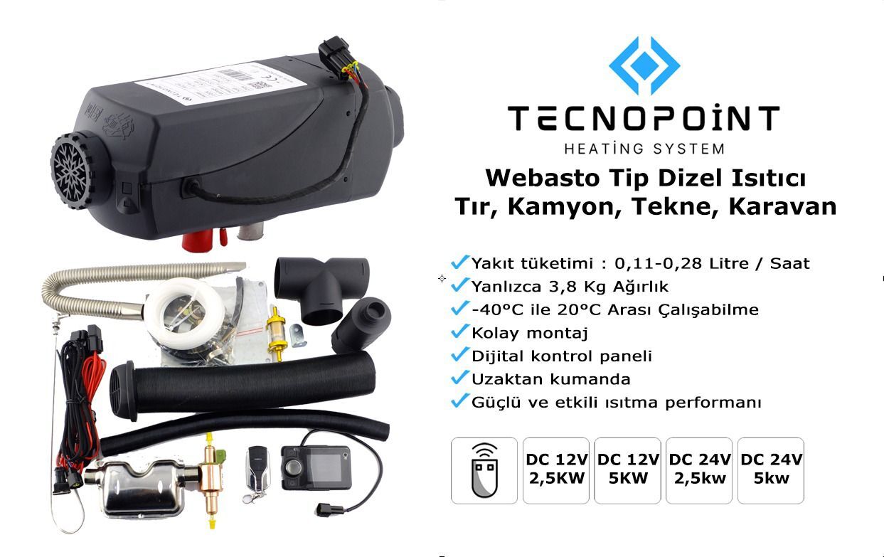 TEKNOPOİNT TC18-03 ARAÇ İÇİ ISITICI D4 12V WEBASTO