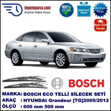 HYUNDAI Grandeur [TG] 07.05-... 600 / 500 mm. BOSCH ECO Telli Silecek 2'li Takım