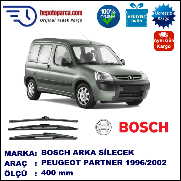 PEUGEOT Partner [M4] 340 mm 07.1996-08.2002 BOSCH Arka Silecek