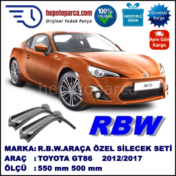 TOYOTA GT86  04.12-... 550 / 500 mm. RBW Muz Silecek Seti  2'li Takım. U Kanca Uyumludur.