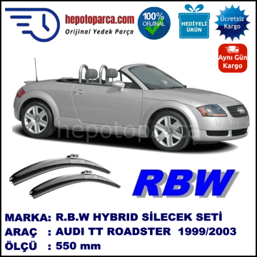 AUDI TT Roadster [8N9] 03.99-04.03 550 /  mm. RBW Hybrid Silecek. U Kanca Uyumlu Hibrit