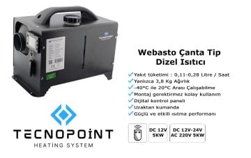 TEKNOPOİNT TC18-07 ARAÇ İÇİ ISITICI D4 12V WEBASTO ÇANTA TİPİ
