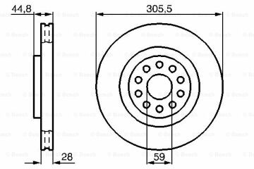 Fren Diski, Ön, [305,0 /28,0-26,0 mm]LANCIA Thesis 2.0 Turbo 20V ( 04.2002 - 12.2009 ); Thesis 2.4 20V ( 04.2002 - 12.2009 ); Thesis 2.4 JTD 10V ( 04.2002 - 02.2005 ); Thesis 2.4 JTD 20V ( 06.2003 - 02.2006 ); Thesis 2.4 JTD 20V ( 06.2003 - 02. LAI 4