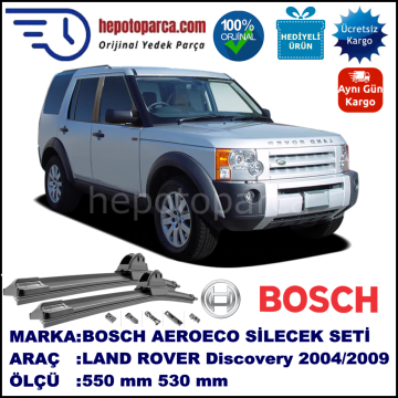LAND ROVER  Discovery III/IV  09.2004-..., 550 / 530 mm. BOSCH AEROECO Aparatlı Muz Silecek