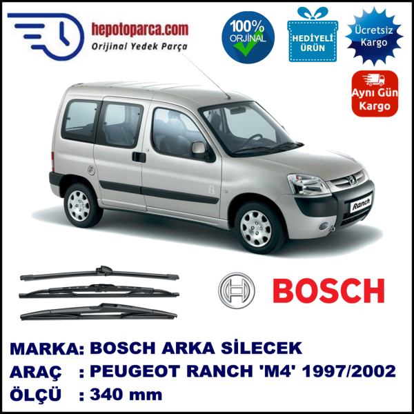 PEUGEOT Ranch [M4] 340 mm 07.1997-08.2002 BOSCH Arka Silecek