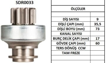SDR0033  MARS DISLISI-9DIS  ANADOLU MOTOR 61240893 1598 10115980