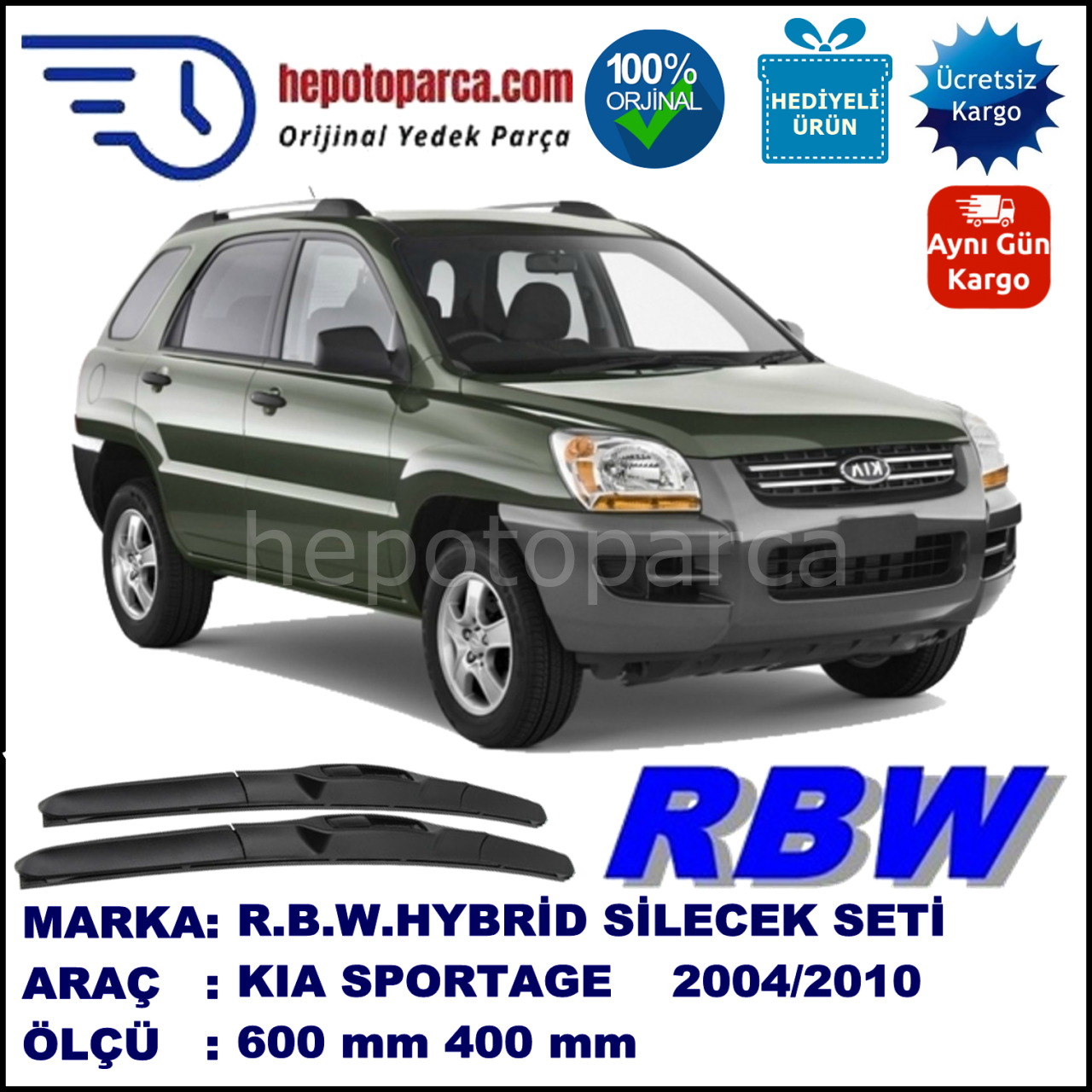 KIA SPORTAGE HYBRID SİLECEK TAKIMI RBW ARACA ÖZEL (2004-2010)