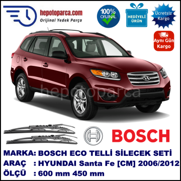 HYUNDAI Santa Fe [CM] 03.06-12.12 600 / 450 mm. BOSCH ECO Telli Silecek 2'li Takım