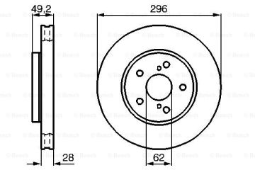 Fren Diski, Ön, [296,0 /28,0-26,0 mm] Previa 2.0 Diesel Turbo 200102 - 200601; Camry 3.0i 24V 199908 - 200601; Previa 2.4i 16V 4x4 200002 - 200601; Estima 3.0i 4WD 199912 - 200601; Estima 3.0i 199912 - 200601; Estima 2.4i 200304 - 200601; TOY 4351258
