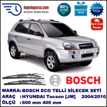HYUNDAI Tucson [JM] 08.04-03.10 600 / 400 mm. BOSCH ECO Telli Silecek 2'li Takım