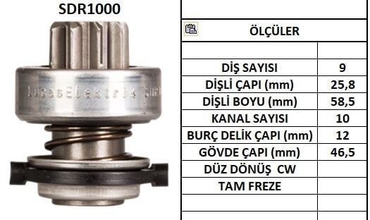 SDR1000  MARS DISLISI-9DIS  ALFA ROME-AUDI-BM W-CITROEN-FIATFORD-MERCEDES-OPEL-PEUGEOT-RENAULT-SEAT-VW-VOLVO 3190 9941314 90273737 02A911023 049911335A 482 131104 1006209503 1006209504 1006209506 1006209509 1006209513 1006209526 1006209570 1006209572 1006