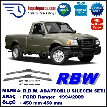 FORD Ranger   06.1994-06.2009, 450 / 450 mm.  RBW  ADAPTÖRLÜ MUZ SİLECEK SETİ