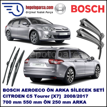 CITROEN C5 Tourer [X7] 04,2008-,,, Bosch Aeroeco Ön ve Arka Silecek Takımı