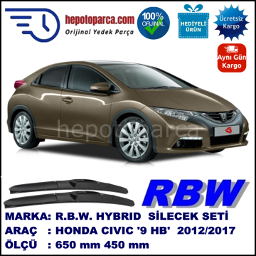 HONDA CIVIC 9 HB HYBRID SİLECEK TAKIMI RBW ARACA ÖZEL (2012-2017)