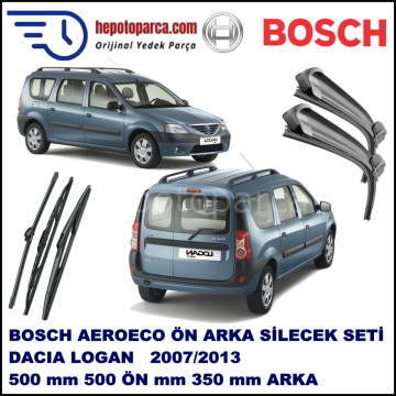 DACIA Logan MCV [KS/FS] 01,2007-,,, Bosch Aeroeco Ön ve Arka Silecek Takımı