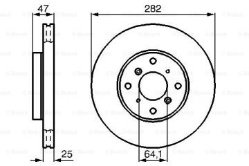 Fren Diski, Ön, [282 /25-23 mm], Hava KanallıHONDA Accord 1.8i Sedan 199810 - 200302; Accord 2.0i Sedan 199810 - 200302; Accord 1.8i Hatchback 199810 - 200302; Accord 2.0i Hatchback 199901 - 200208; Accord 2.0 TDi Sedan 199901 - 200302; Accord 2.3i H