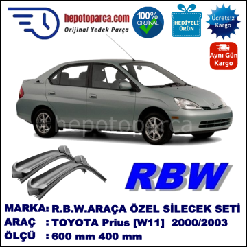TOYOTA Prius [W11] 09.00-08.03 600 / 400 mm. RBW Muz Silecek Seti  2'li Takım. U Kanca Uyumludur.
