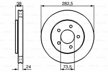 Fren Diski, Ön, [282,5 /24-22,4 mm], Hava Kanallı, Voyager 2.5 TD 199501 - 200012; Voyager 2.4 199608 - 200012; Voyager 3.3i 199501 - 199912; Voyager 2.0i 199608 - 200012; Voyager 3.8i AWD 199701 - 200012; Caravan 3.0 199501 - 200103; Caravan 2.0 199