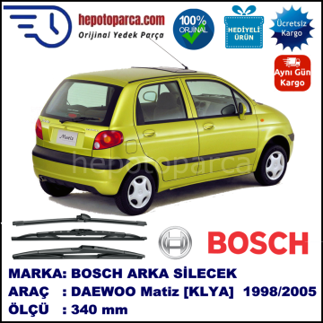 DAEWOO Matiz [KLYA] 340 mm 04.1998-... BOSCH Arka Silecek