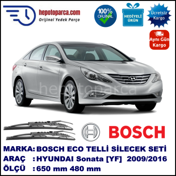 HYUNDAI Sonata [YF] 09.09-... 650 / 480 mm. BOSCH ECO Telli Silecek 2'li Takım