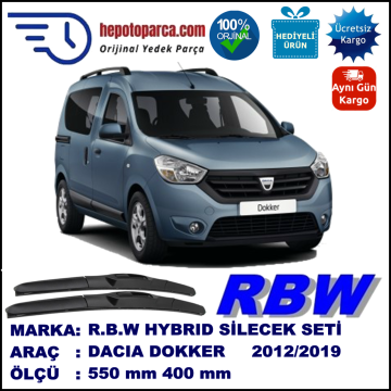 DACIA DOKKER HYBRID SİLECEK TAKIMI RBW ARACA ÖZEL (2012-2015)