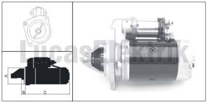 LUCAS 61924097  MARŞ MOTORU TÜMOSAN 12V 2,5 KW 9 DİŞ