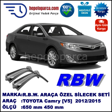 TOYOTA Camry [V5] 08.11-... 650 / 450 mm. RBW Muz Silecek Seti  2'li Takım. U Kanca Uyumludur.