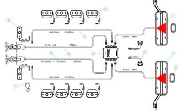 8912-M2T13B5P5-F MODULAMP T1355 TRAILIGHT SET