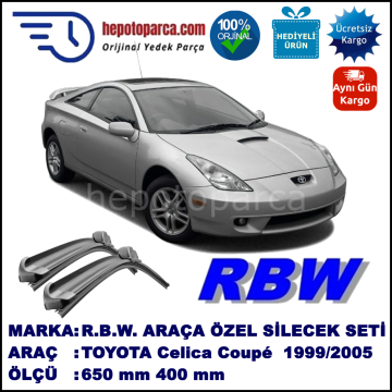 TOYOTA Celica Coupé [T23] 08.99-09.05 650 / 400 mm. RBW Muz Silecek Seti  2'li Takım. U Kanca Uyumludur.