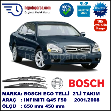 INFINITI Q45 [F50] 01.01-... 650 / 450 mm. BOSCH ECO Telli Silecek 2'li Takım