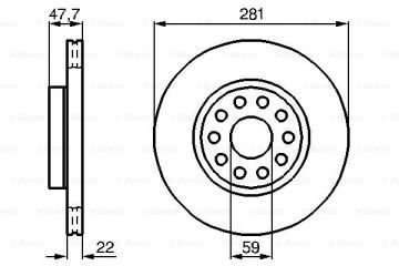 Fren Diski, Ön, [281,0 /22,0-20,2 mm]RANGE ROVER Kappa 2.0i 20V 199606 - 199806; Kappa 2.0i 20V 199411 - 199606; Kappa SW 2.0i 20V 199606 - 199806 LAI 82487489; LAI 464493