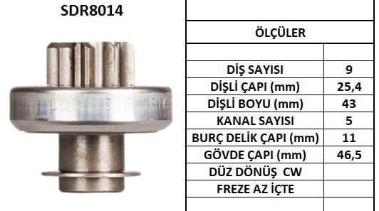 LUCAS SDR8014  MARŞ DİŞLİSİ CITROEN AX-BX CLİO II RENAULT