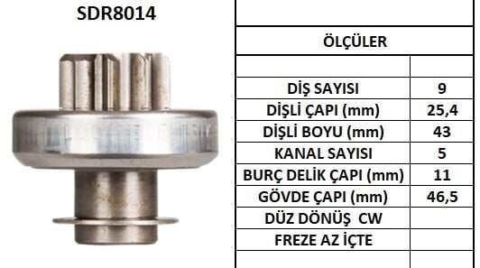 LUCAS SDR8014  MARŞ DİŞLİSİ CITROEN AX-BX CLİO II RENAULT