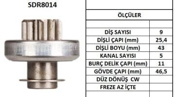 LUCAS SDR8014  MARŞ DİŞLİSİ CITROEN AX-BX CLİO II RENAULT