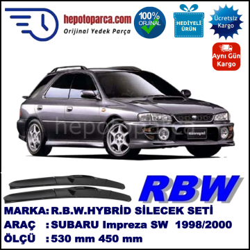 SUBARU Impreza Kombi [GC, GF] 08.98-09.00 530 / 450 mm. RBW Hybrid Silecek Seti. U Kanca Uyumlu Hibrit