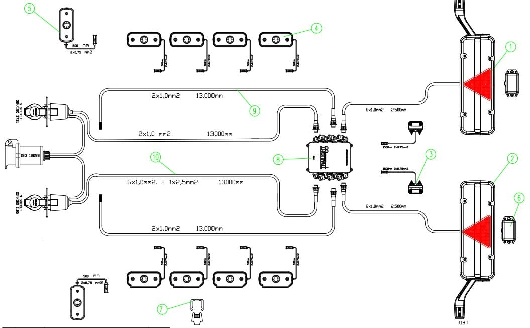8922-M2T12B5P5-F MODULAMP T1355 TRAILIGHT SET S+N+