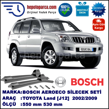 TOYOTA Land Cruiser [J12] 09.2002-08.2009, 550 / 530 mm. BOSCH AEROECO Aparatlı Muz Silecek