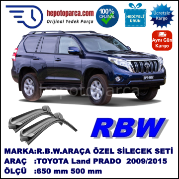TOYOTA Land Cruiser Prado [J15] 09.09-... 650 / 500 mm. RBW Muz Silecek Seti  2'li Takım. U Kanca Uyumludur.