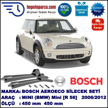 MINI (BMW) Mini [R 56] 11.2006-04.2012, 450 / 450 mm. BOSCH AEROECO Aparatlı Muz Silecek