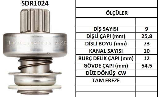 SDR1024  MARS DISLISI-9DIS  MERCEDES 200D,220 D,240D123K INCE FREZE
