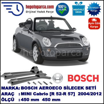 MINI (BMW) Mini Cabrio [R 52; R 57] 07.2004-04.2012, 450 / 450 mm. BOSCH AEROECO Aparatlı Muz Silecek