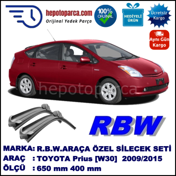 TOYOTA Prius [W30,W35] 04.09-... 650 / 400 mm. RBW Muz Silecek Seti  2'li Takım. U Kanca Uyumludur.