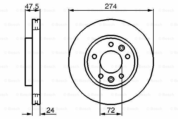 Fren Diski, Ön, [274,  mm / 24,22 mm]RANGE ROVER Carnival 2.9 Turbodiesel 199806 - 200109; Carnival 2.5 V6 199806 - 200109; Sedona 2.5i V6 199806 - 200509; Carnival 2.5i 200101 - 200412; Carnival I 2.9 Turbodiesel 199802 - 200102; Sedona 2.9 Turbodi