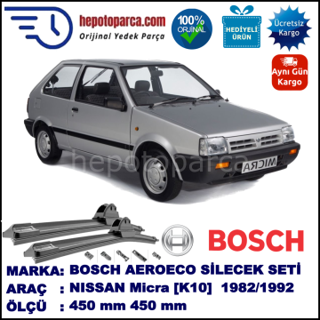 NISSAN Micra [K10] 12.1982-07.1992, 450 / 450 mm. BOSCH AEROECO Aparatlı Muz Silecek