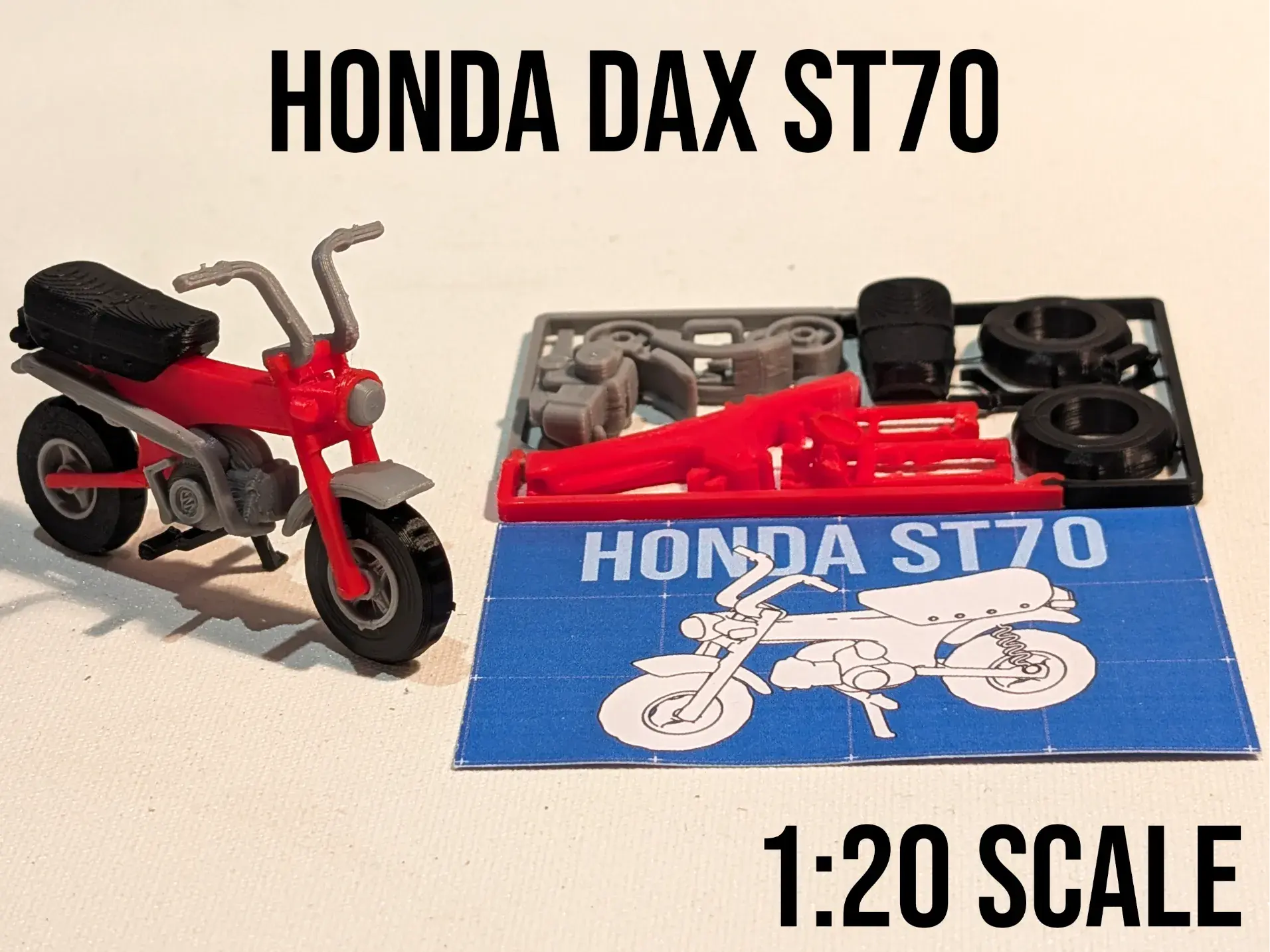 Kit Card Honda Dax ST70 1:20 Model