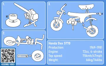 Kit Card Honda Dax ST70 1:20 Model